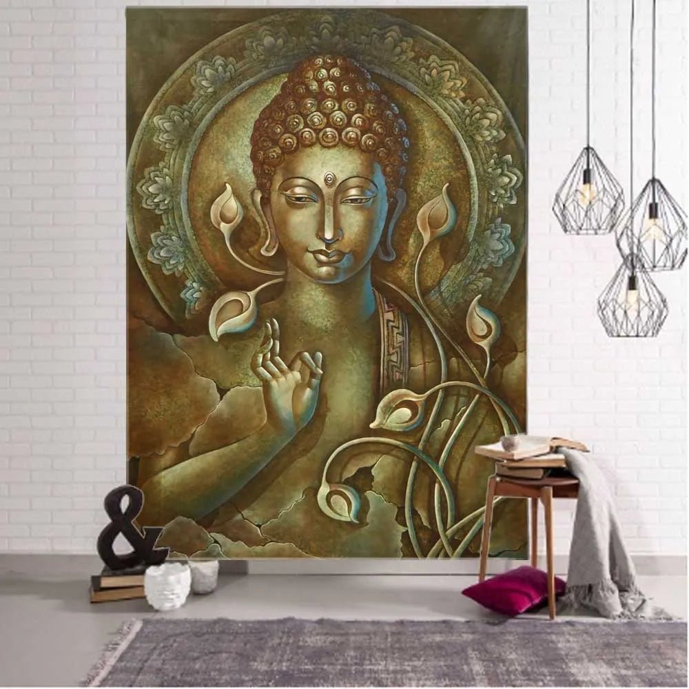 Tapeçaria indiana decorativa Buda meditativo - Cuidarte Integral