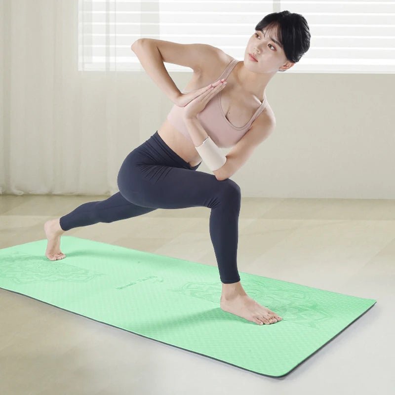 Tapete de yoga pilates fitness antiderrapante ecológico com alça de transporte - Cuidarte Integral