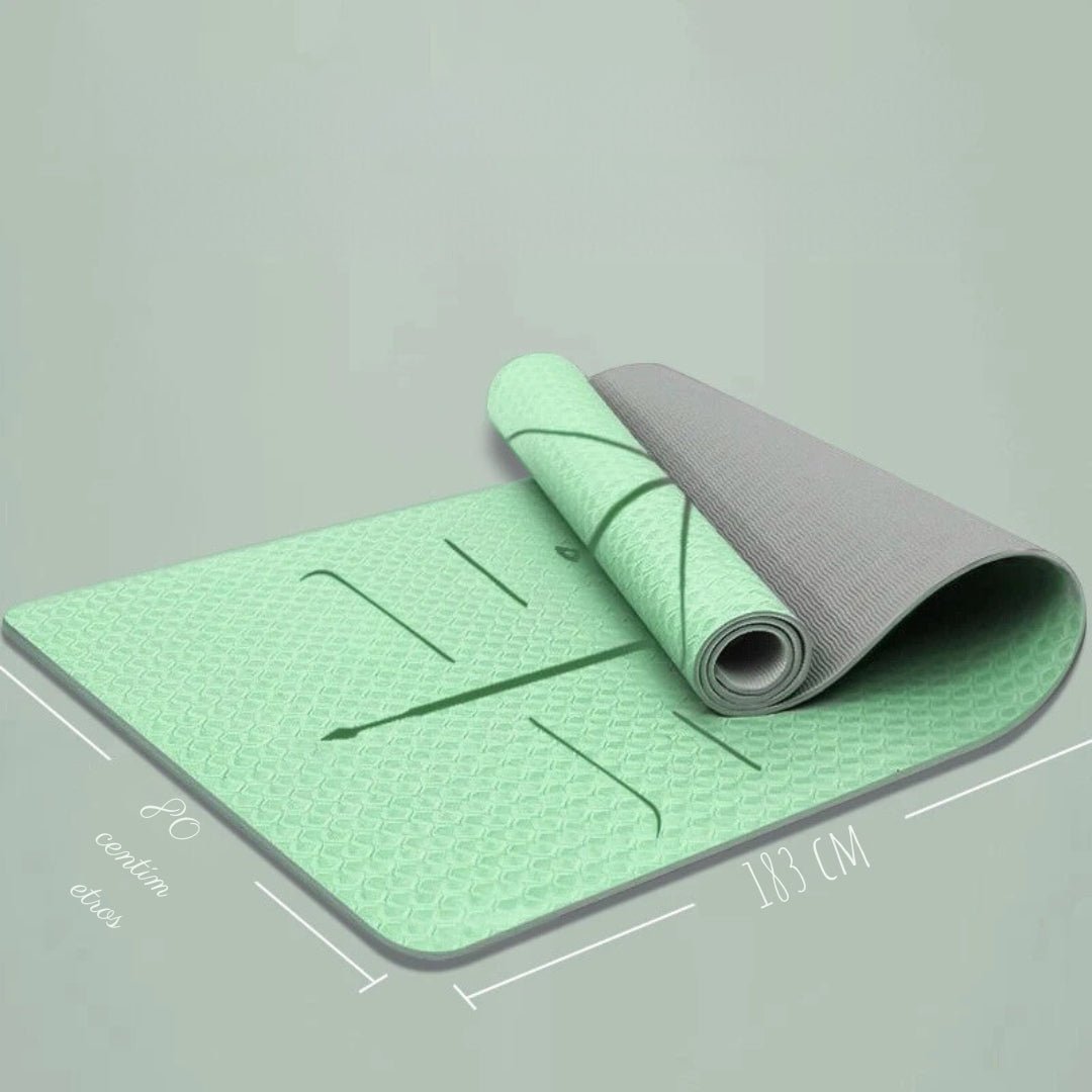 Tapete de yoga pilates fitness antiderrapante ecológico com alça de transporte - Cuidarte Integral