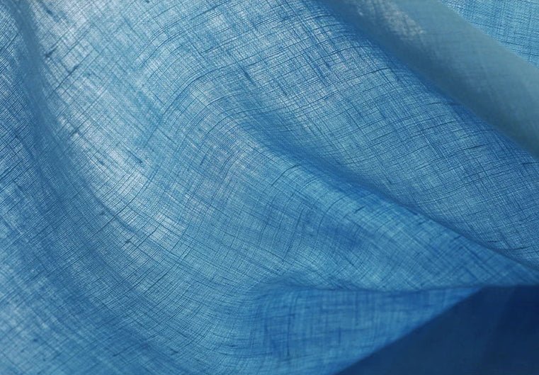 Vestido Feminino Longo Azul de Algodão e Linho – Casual, meia manga - Cuidarte Integral