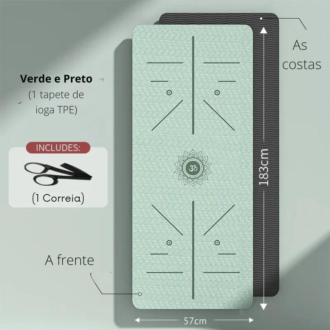 Yoga mat fitness e pilates antiderrapante de TPE - Cuidarte Integral