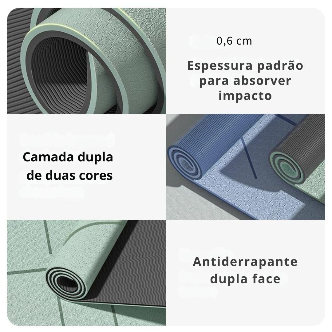 Yoga mat fitness e pilates antiderrapante de TPE - Cuidarte Integral