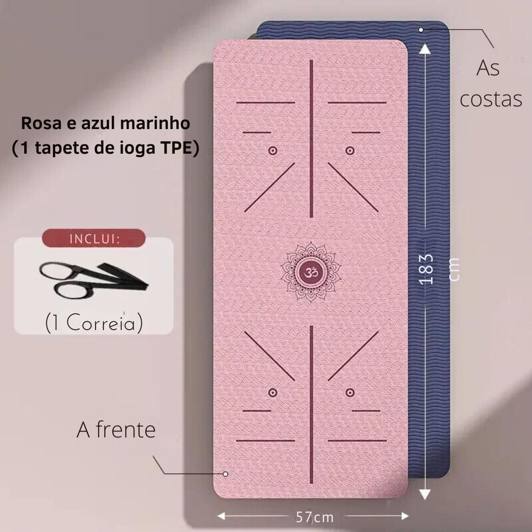 Yoga mat fitness e pilates antiderrapante de TPE - Cuidarte Integral